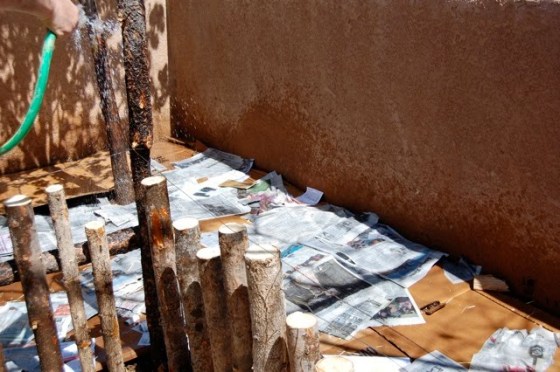 layer of cardboard and newspaper for sheet mulch