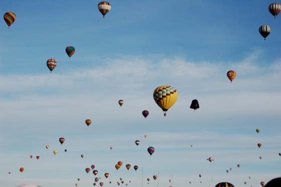 hundreds of balloons fill the sky at Albuquerque Balloon Fiesta