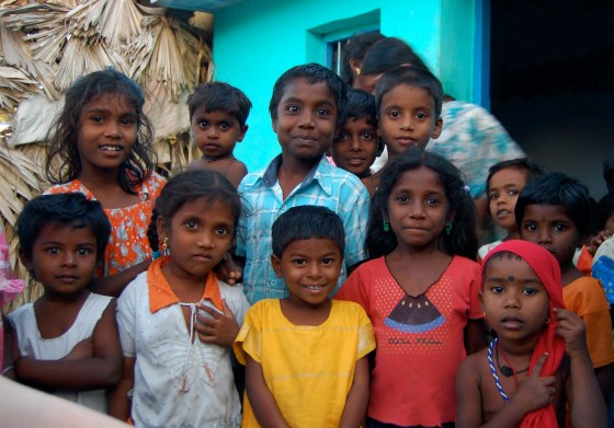 children of the village in South India