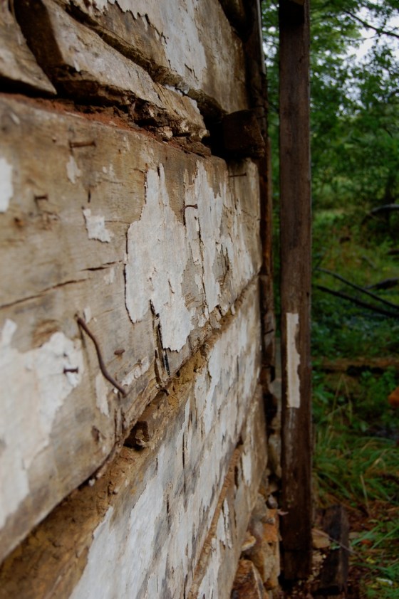 wooden walls of abandoned house