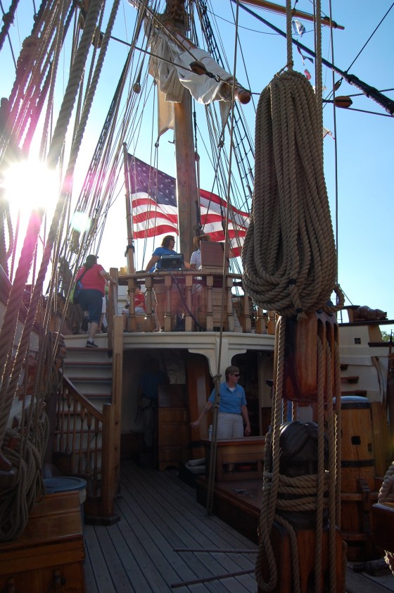 the upper level of the boat