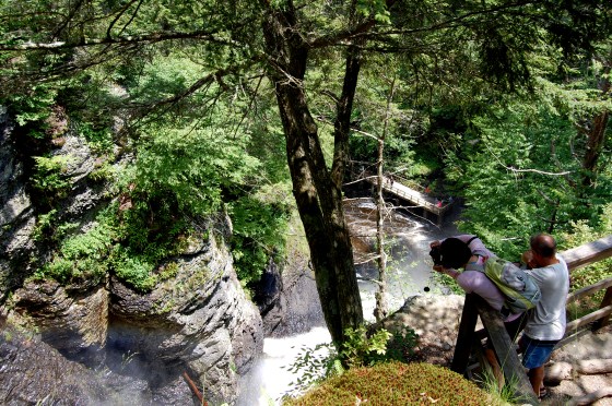 view from top of waterfall- long way down
