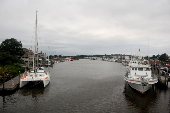 boats on the water by the restaurant we ate at in Lewes