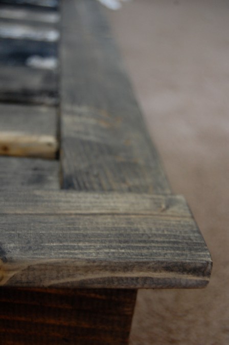 thinned (watery) black milk paint for an aged barnwood look