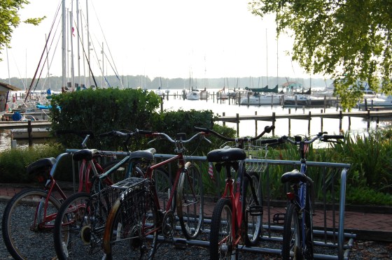 it's common to see people riding their bikes around the neighborhood