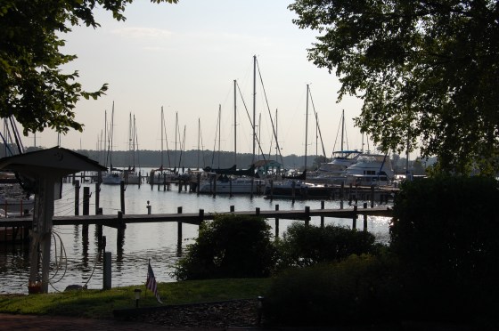 boats seem to be hidden in around the bends throughout Rock Hall